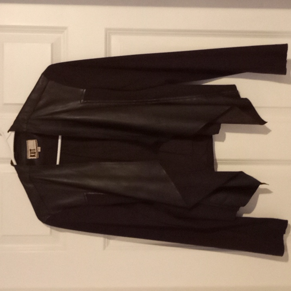 KUT plum purple leather/rayon jacket -M